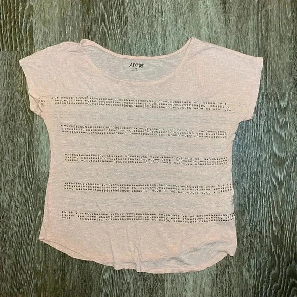 Womens Light Pink Apt. 9 Jewel Tee - M - Picture 1 of 7